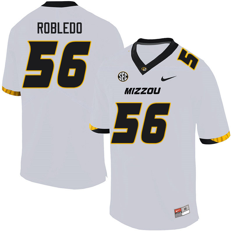 Men #56 Daniel Robledo Missouri Tigers College Football Jerseys Sale-White - Click Image to Close